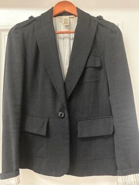 Diane Von Furstenberg Desi Charcoal/Blk Tailored Women's Blazer